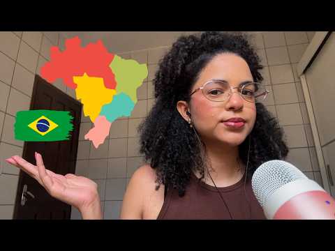 ASMR teaching you about the geography of Brazil 🌳🌵🇧🇷 (capital, states, culture) | whispered
