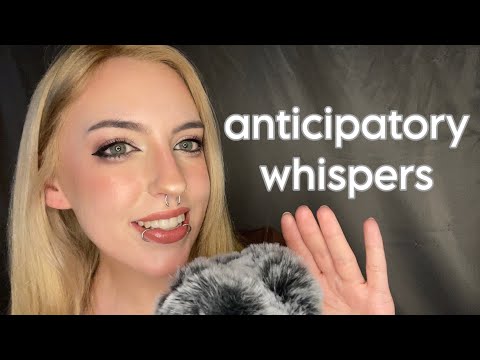ASMR Anticipatory Whispers ~ up close, ear to ear + rain sounds