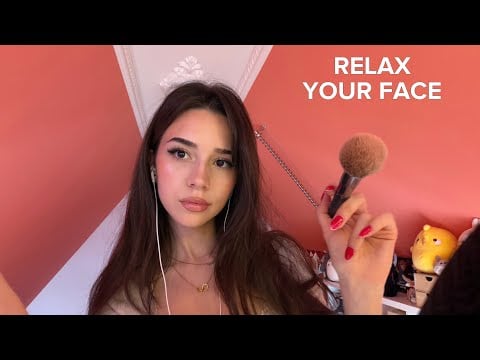 Relaxing Face Brushing & Massage ASMR ♡ Personal Attention For Sleep