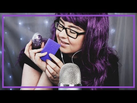 ASMR FÄRGTEMA LILA | Tapping Crinkle Slime Disksvampar m.m (svenska)