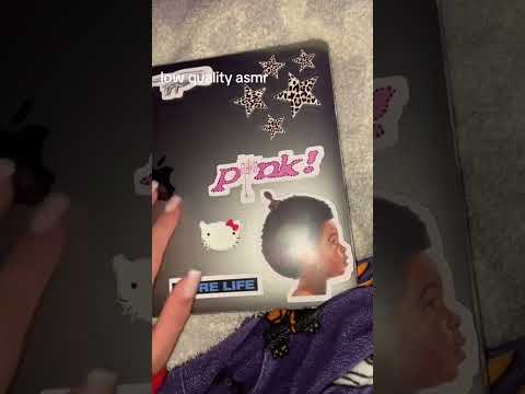 asmr macbook sticker tour😎 #asmr #lowqualityasmr #tapping #tappingasmr #sleepy #macbook