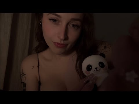 ASMR super close to you (clicky whispers, mouth sounds, trigger words, tippy taps)