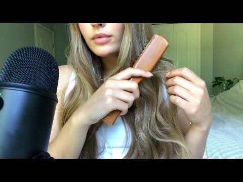 ASMR hair play✨| raking, brushing, braiding +