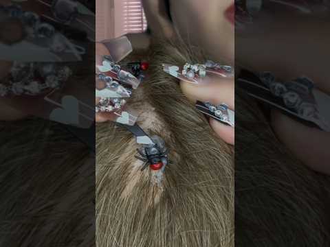 Lice check & scalp scratching #asmr #shorts #satisfying #visualtingle