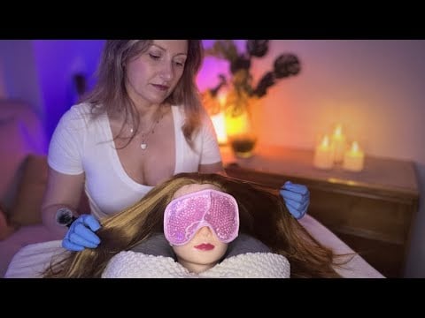 ASMR CLINICA del SONNO: Massaggio Viso con Guanti & Hair Brushing 🧤💤