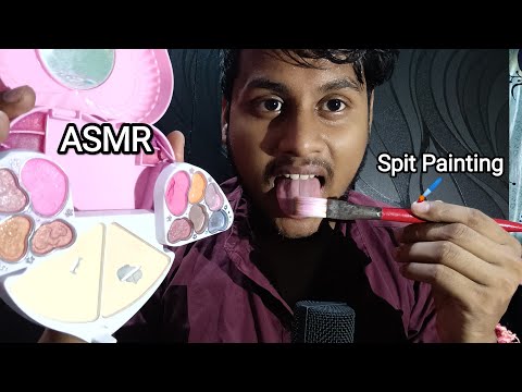 ASMR Spit Painting Mouth Sounds Fas and Aggressive