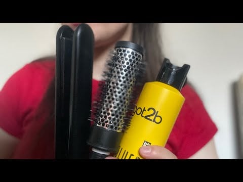ASMR quickly styling your hair before you go out 🎀 no talking 