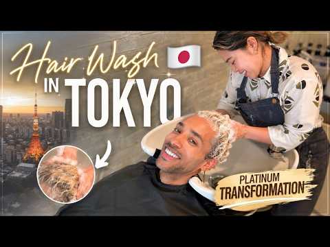 ASMR Japanese Hair Wash & Scalp Massage at Number 76 Shibuya | Curly Hair Platinum Blonde