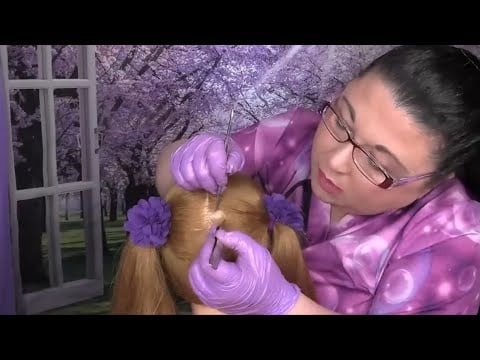 ASMR School Nurse Lice Check (Tweezers, Scalp Treatment, Lice Comb, Whispering) Medical Roleplay