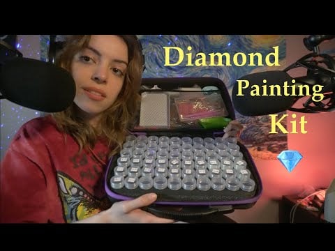 ASMR| Showing You My Diamond Painting Kit\Soft whispering. Multiple sounds.