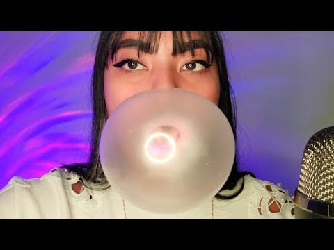 ASMR Blowing HUGE Bubbles Popping Snapping Chewing Sounds