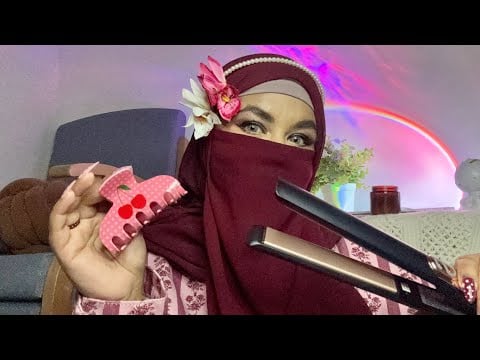 ASMR - Straightening and Curling your hair 👩‍🦰💈🎀/personal Attention 