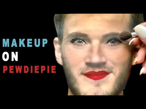 ASMR PUTTING MAKEUP ON PEWDIEPIE