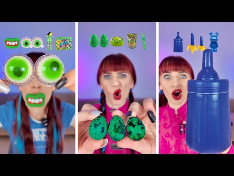 ASMR Emoji Full Video Gummy Eyeballs, Jelly Banana, Candy Box