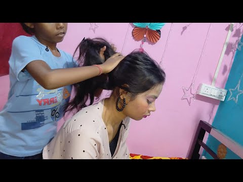 Asmr my student bharti is doing amazing hair style..