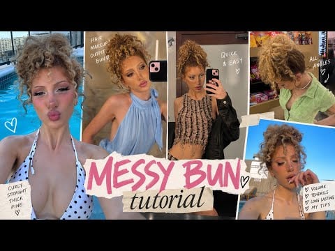 Perfect Messy Bun Turorial for Natural Curly Hair