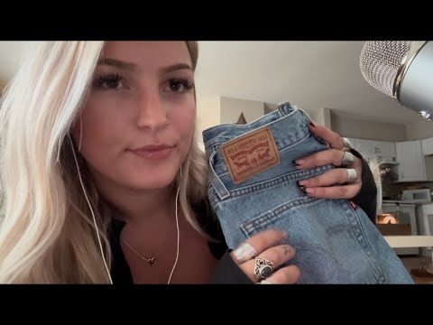 ASMR fabric scratching + whispers 👖☁️💤