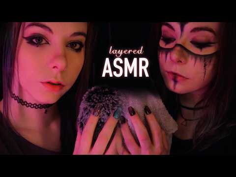layered ASMR | "Shh, Relax" close up Whispering & slow Towel Scratching - Fluffy Blue Yeti Mic