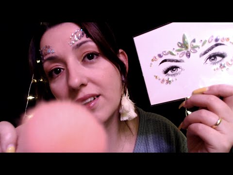 ASMR ROLEPLAY/ANLAŞILMAYAN FISILTI ile Seni FESTIVALE HAZIRLIYORUM/Makyaj+Yüz Taşı/ASMR Türkçe RP