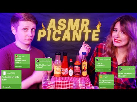 ASMR Hot Ones 🔥 Respondiendo PREGUNTAS y comiendo PICANTE