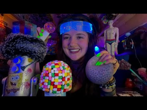 Orbeez ball, color cube, water globes, clickers, acupuncture doll, mouth sounds, finger lights, etc