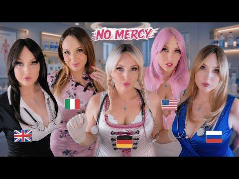 ASMR 5 Strict Nurses Rate Your Body 😳 German 🇩🇪 British 🇬🇧 Russian 🇷🇺 Italian 🇮🇹 & USA Doctor RP