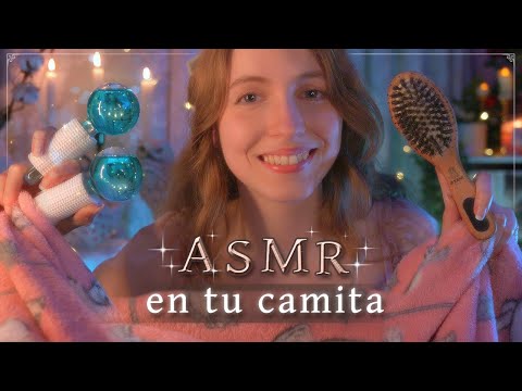 ASMR en TU CAMITA 🩵 Tu amiga te prepara y ayuda a dormir 🌙 1H Atención Personal ✨
