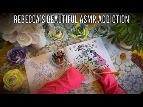 Coloring with Markers ASMR (Humming only ~request~) pen rummaging in glass jar!