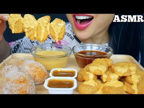 ASMR CHEESY CORN DOG + MCDONALDS CHICKEN NUGGETS + CHEESE SAUCE (EATING SOUND) NO TALKING | SAS-ASMR