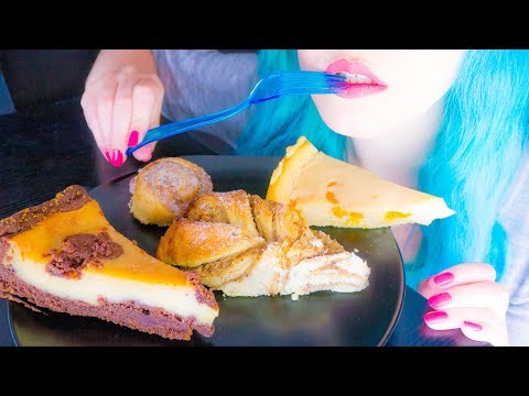 ASMR: Mandarin Cheese Cake, Cinnamon Roll | Fall Festival Pastries ~ Relaxing Eating [No Talking|V]😻