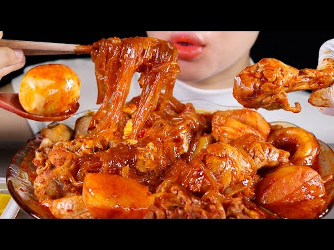 ASMR SPICY🔥Chicken Stew | Yeopgi-dak-bokkeum-tang (Yeopdak) | with Glass Noodles and Rice Cakes