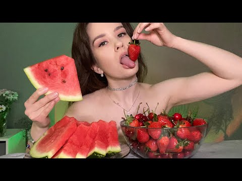 ASMR EATING 🍉Watermelon🍓Strawberry🍒Cherries