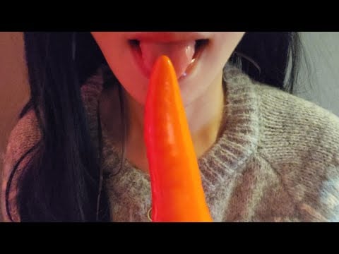 ASMR 쩝쩝 당근 먹는 소리 / 입소리 / Fake Food / Mouth Sounds / Eating Sounds