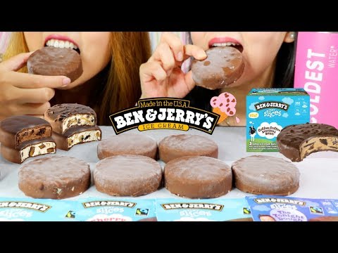 BEN & JERRY'S PINT SLICES ICE CREAM | ASMR EATING | (INTENSE CRUNCH) MUKBANG | Kim&Liz ASMR