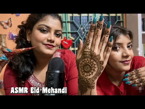 ASMR | Eid Mehandi Design For My Sister | 🌙🌿