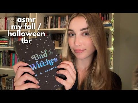 ASMR My Fall / Halloween tbr 📚🎃 (book triggers, whispering)