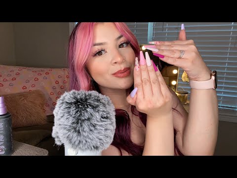 ASMR preparing for a video ( doing my nails, touching up my makeup, & etc ) ❤️