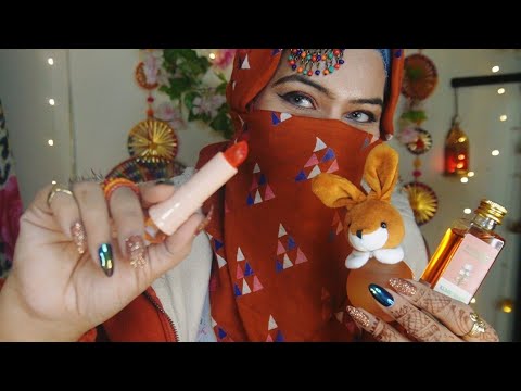 ASMR- 🤑Crazy rich aunt 🍊doing ORANGE 🧡makeup on you (fake Arabic accent) #layeredasmr