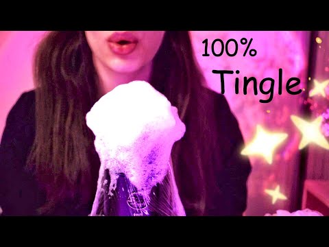 ASMR TINGLES SOUNDS ON MIC WITH FOAMY LOOFAH AND HAND MOVEMENT (100%TINGLES)