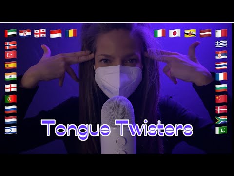 ASMR | Tongue 👅 Twisters in 30 Different Languages | Mask On