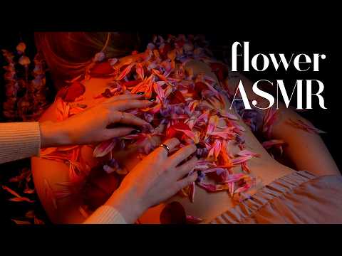 ASMR | Real person back attention using FLOWERS 🌸🌹