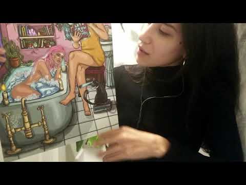 ASMR ART Ramble (scratching, tracing, soft whisper)