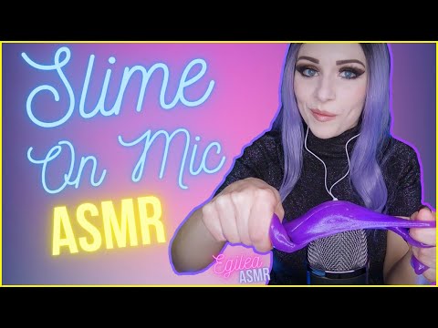 ASMR SLIME Satisfying sound to make you sleep. Purple slime on mic Blue Yeti. (No talking)