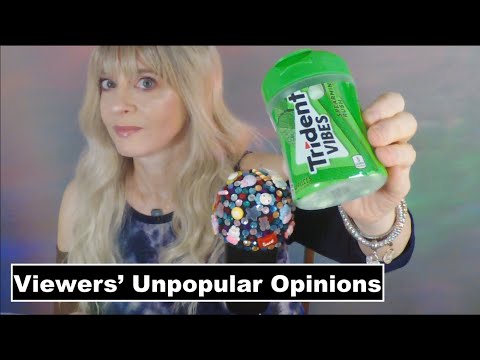 ASMR Gum Chewing Viewers' Unpopular Opinions | Whispered Reactions