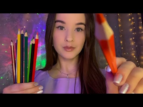 АСМР Рисую на твоем лице. Звуки карандаша и рта / ASMR I draw a pencil on your face