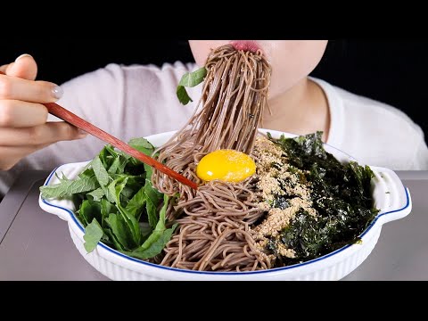 ASMR Perilla Oil Buckwheat Soy Noodles | Diet Mukbang