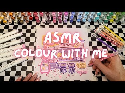 colour with me ASMR 💜 (coco wyo colouring page w/ relaxing whispers & ohuhu markers )