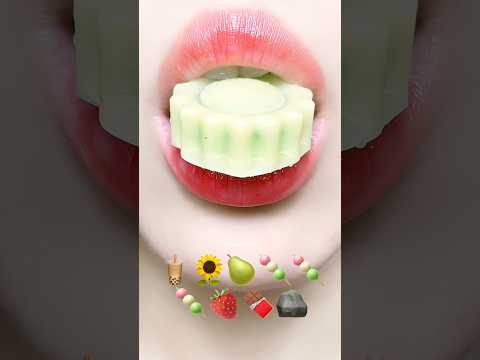 Asmr Eating Wax Candy Milktea Gummy Ball Emoji Food 🍡🌻🍫 #asmr #mukbang #emojichallenges #eating