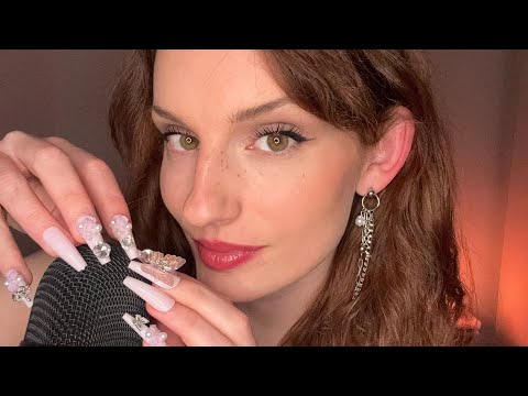 ASMR with long nails (tapping, scratching, whispering)