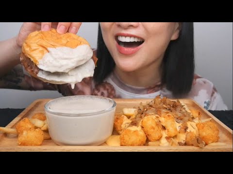 LAMB JUICY BURGER + TRUFFLE SAUCE + CHEESY FRIES (ASMR MESSY EATING SOUNDS) NO TALKING | SAS-ASMR